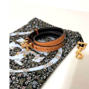 Tory Burch Women's Gold Plated Eleanor Double Wrap Leather Bracelet